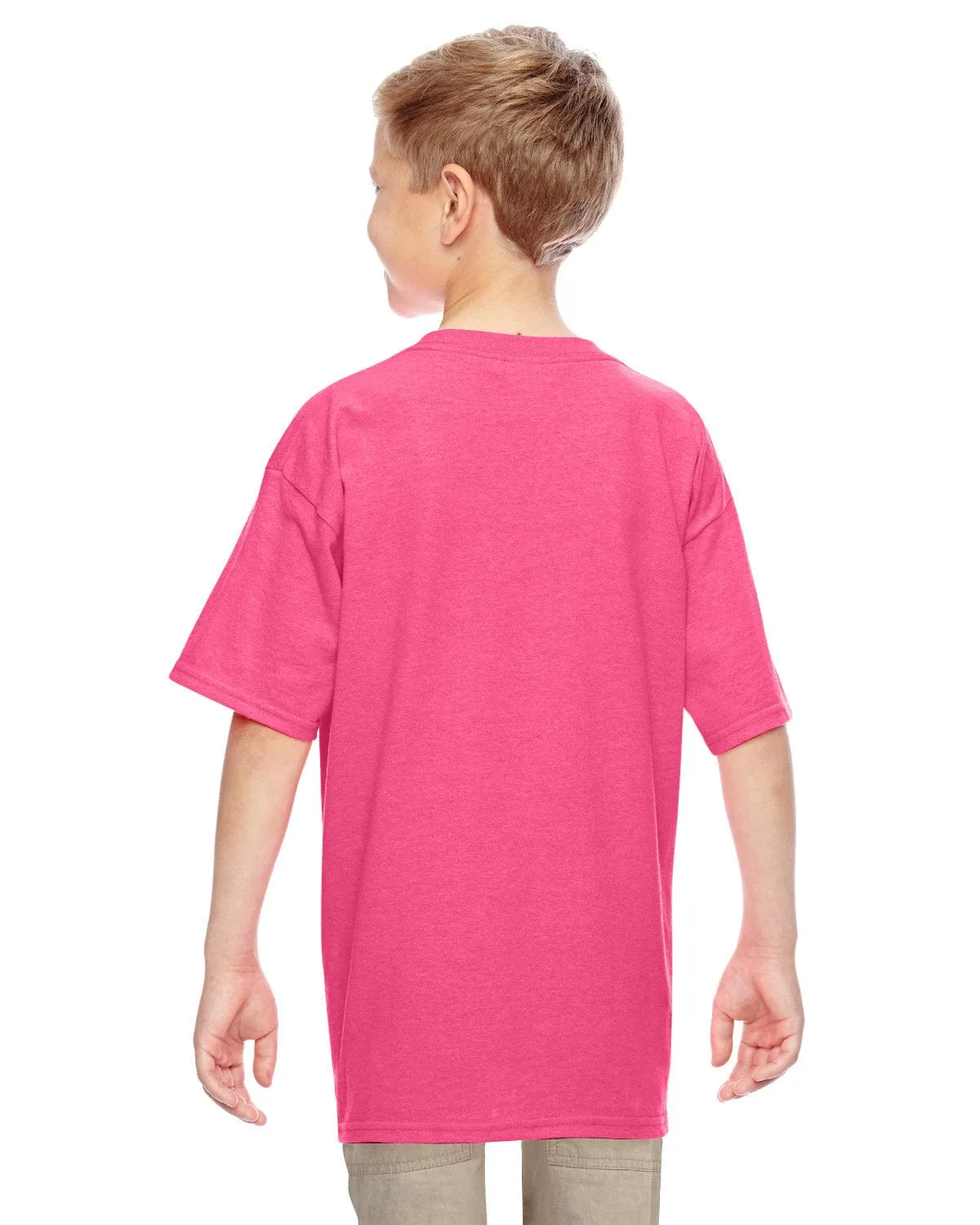 Gildan Youth Lightweight 100% Cotton T-Shirt | Safety Pink