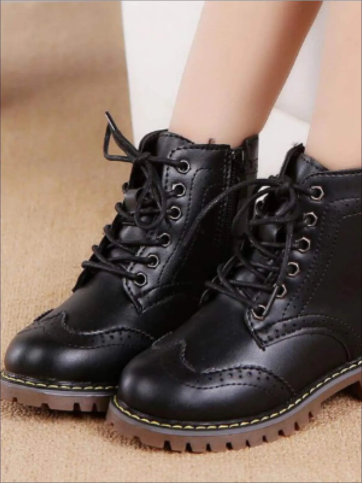 Girls Preppy Dr. Martens Inspired Boots (Pink, Black & Red) By Liv and Mia