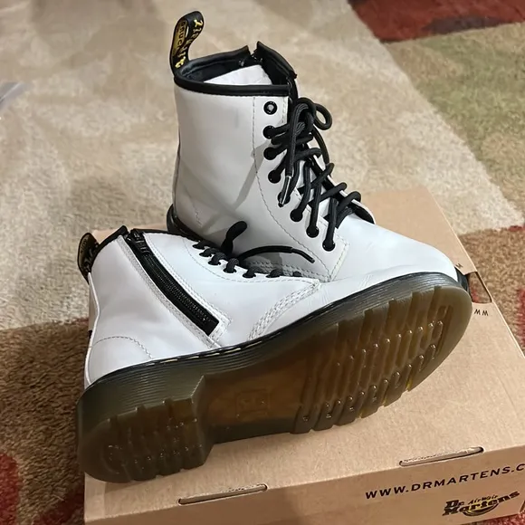 Girl’s White Dr Martens Boots