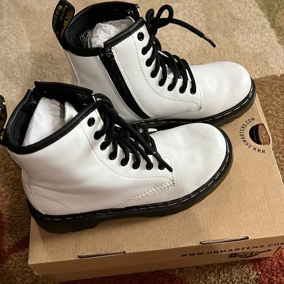 Girl’s White Dr Martens Boots
