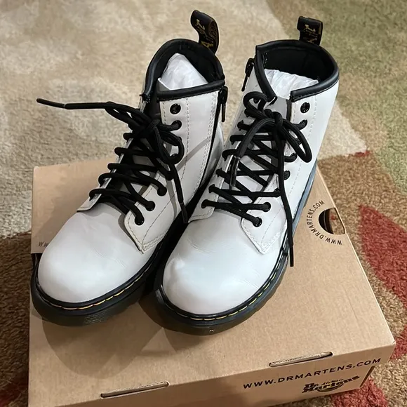 Girl’s White Dr Martens Boots