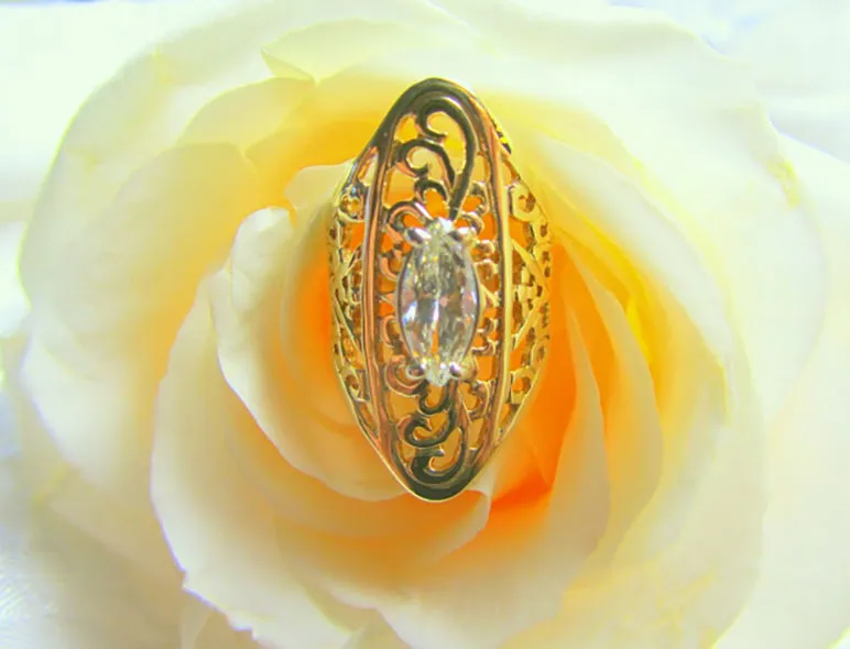 Gold with Marquis Diamond Ring