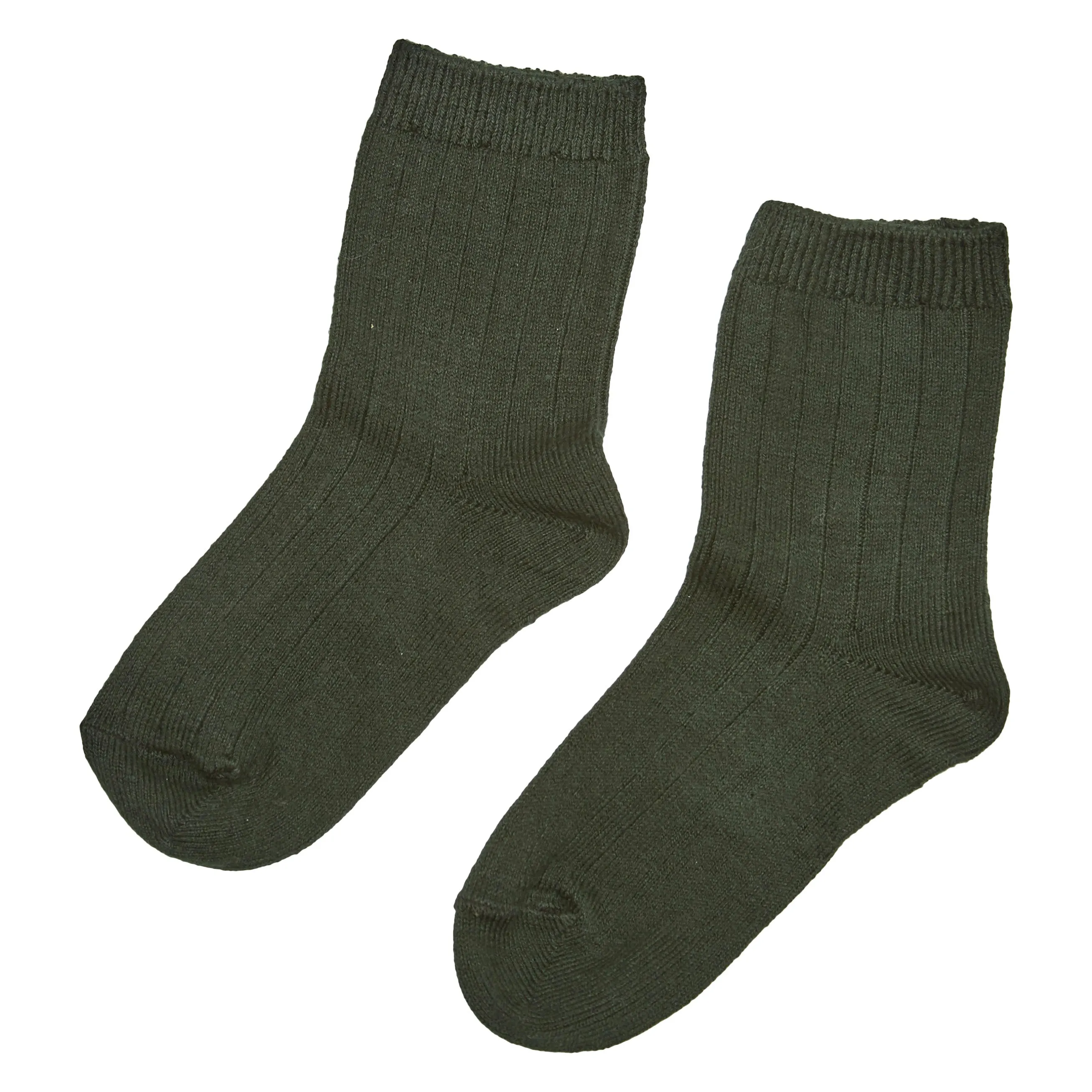 GREEN RIBBED SHORT SOCKS