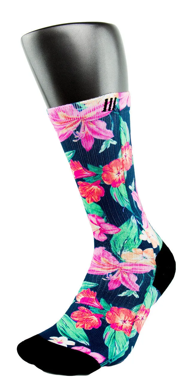 Hawaiian Floral CES Custom Socks