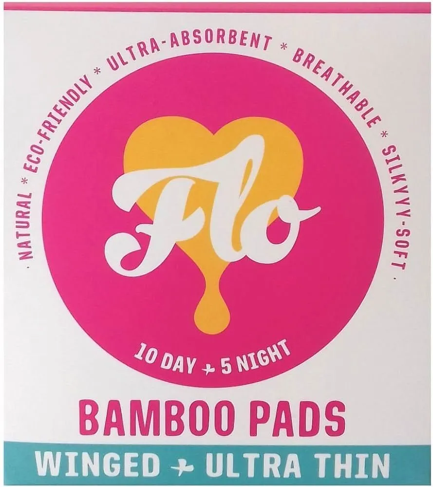 Here We Flo | Bamboo Day & Night Pads Pack | 15 pads