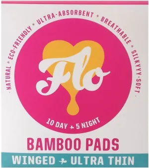 Here We Flo | Bamboo Day & Night Pads Pack | 15 pads