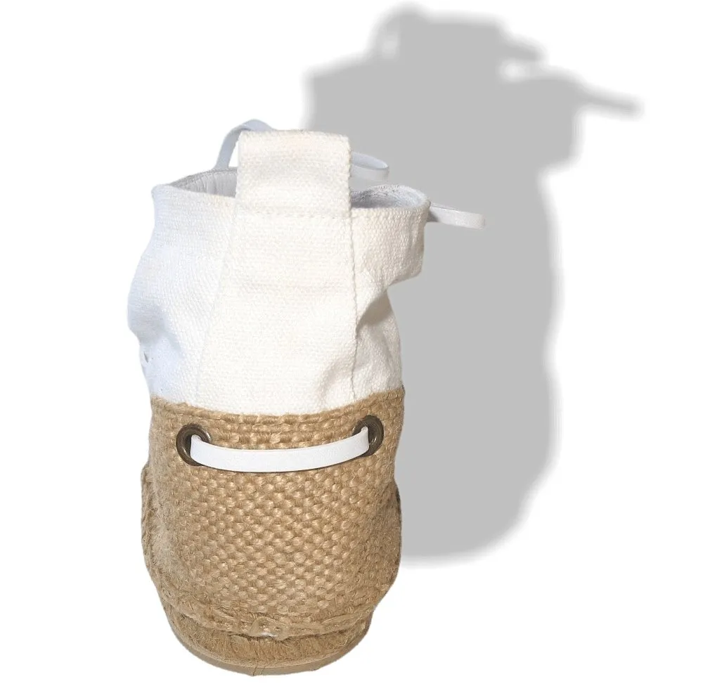 Hermes White Canvas and Natural Cord Cassis Espadrilles Men Mid Shoes Sz43 NIB!