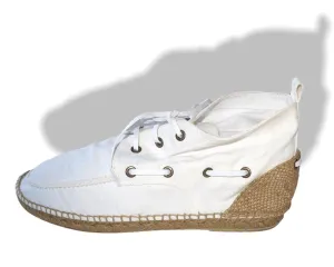 Hermes White Canvas and Natural Cord Cassis Espadrilles Men Mid Shoes Sz43 NIB!