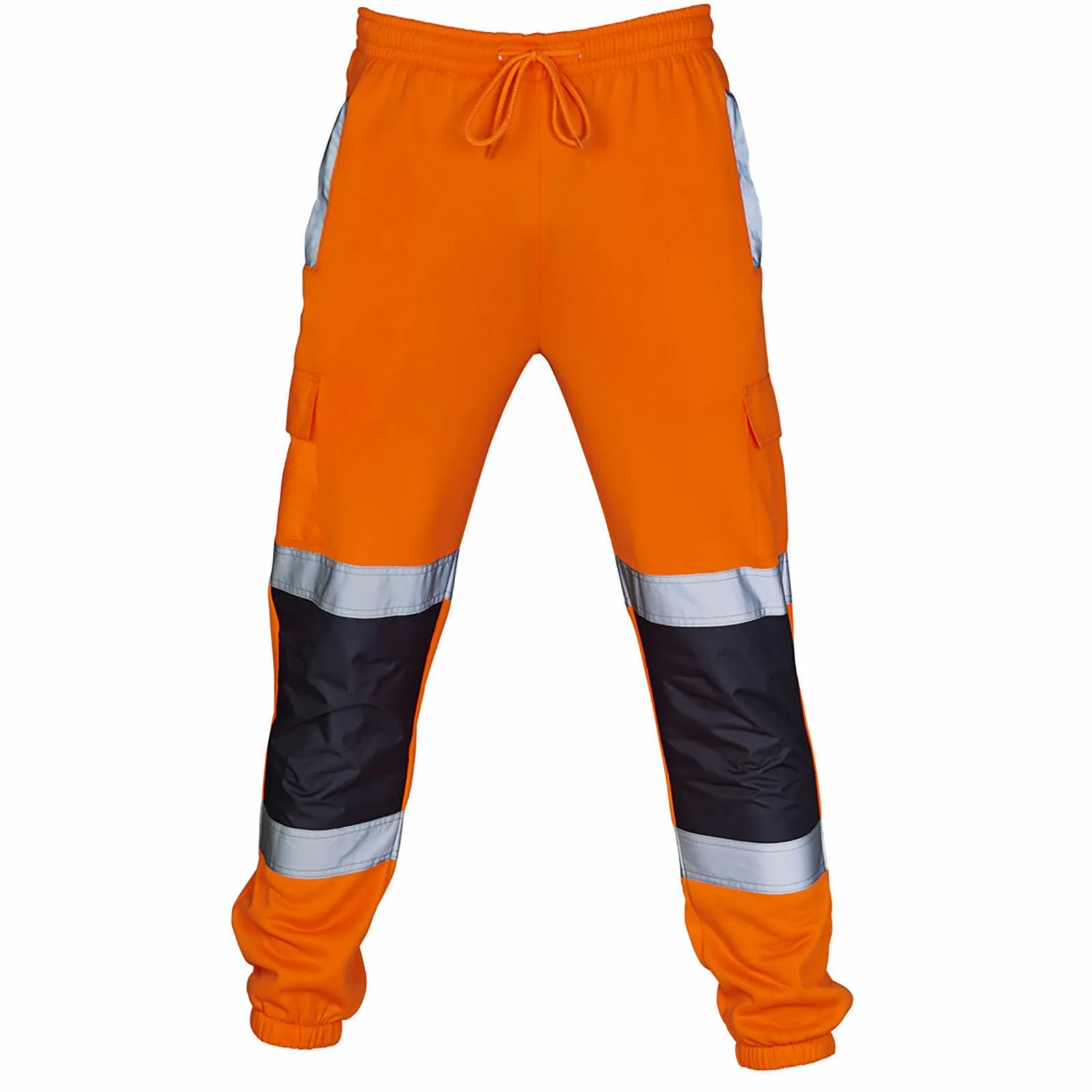 HI VIS VIZ VISIBILITY JOGGING BOTTOMS JOGGERS THICK SWEAT PANTS SAFETY TROUSERS