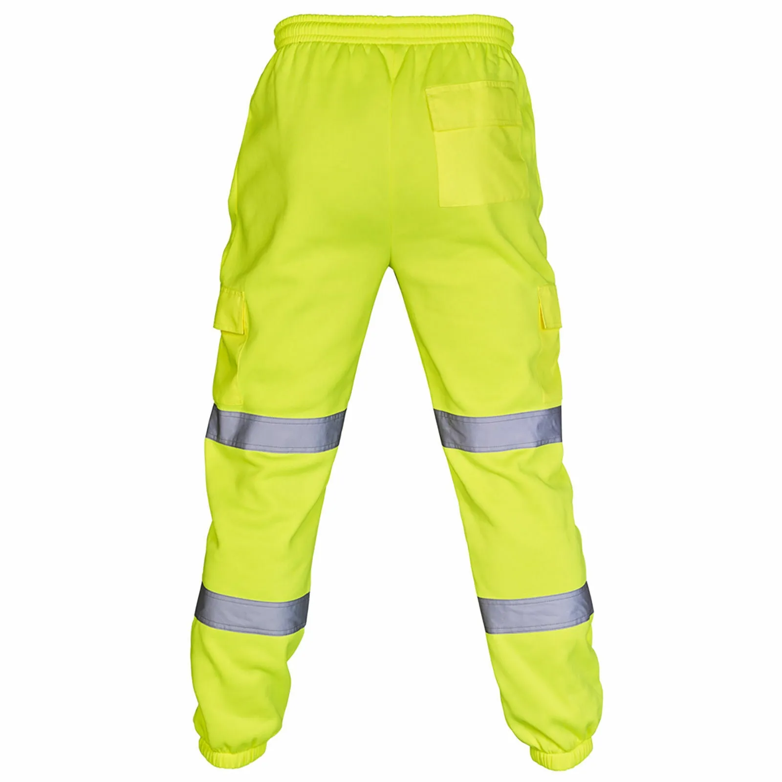 HI VIS VIZ VISIBILITY JOGGING BOTTOMS JOGGERS THICK SWEAT PANTS SAFETY TROUSERS