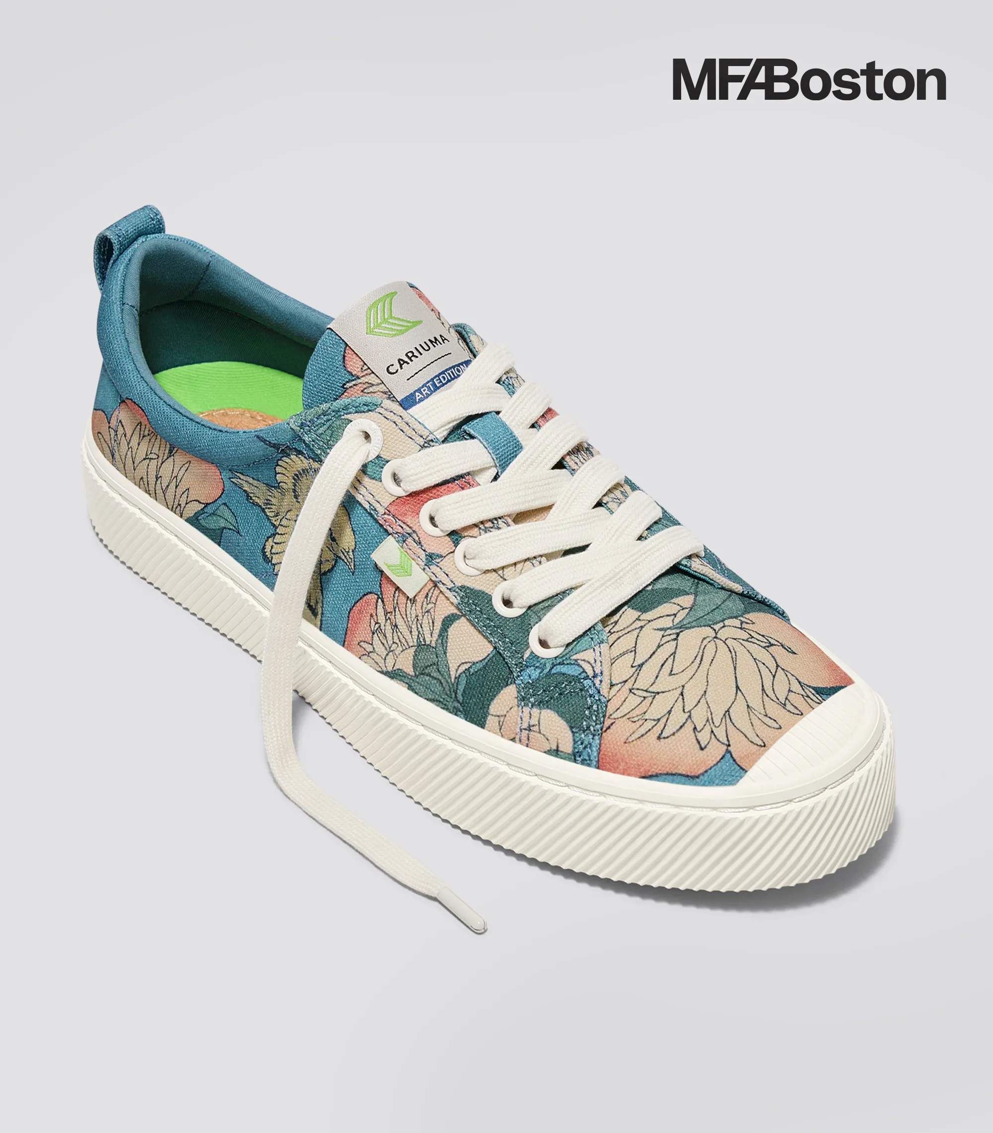 Hokusai OCA Low Peonies and Canary Print Canvas Sneaker Women