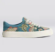 Hokusai OCA Low Peonies and Canary Print Canvas Sneaker Women