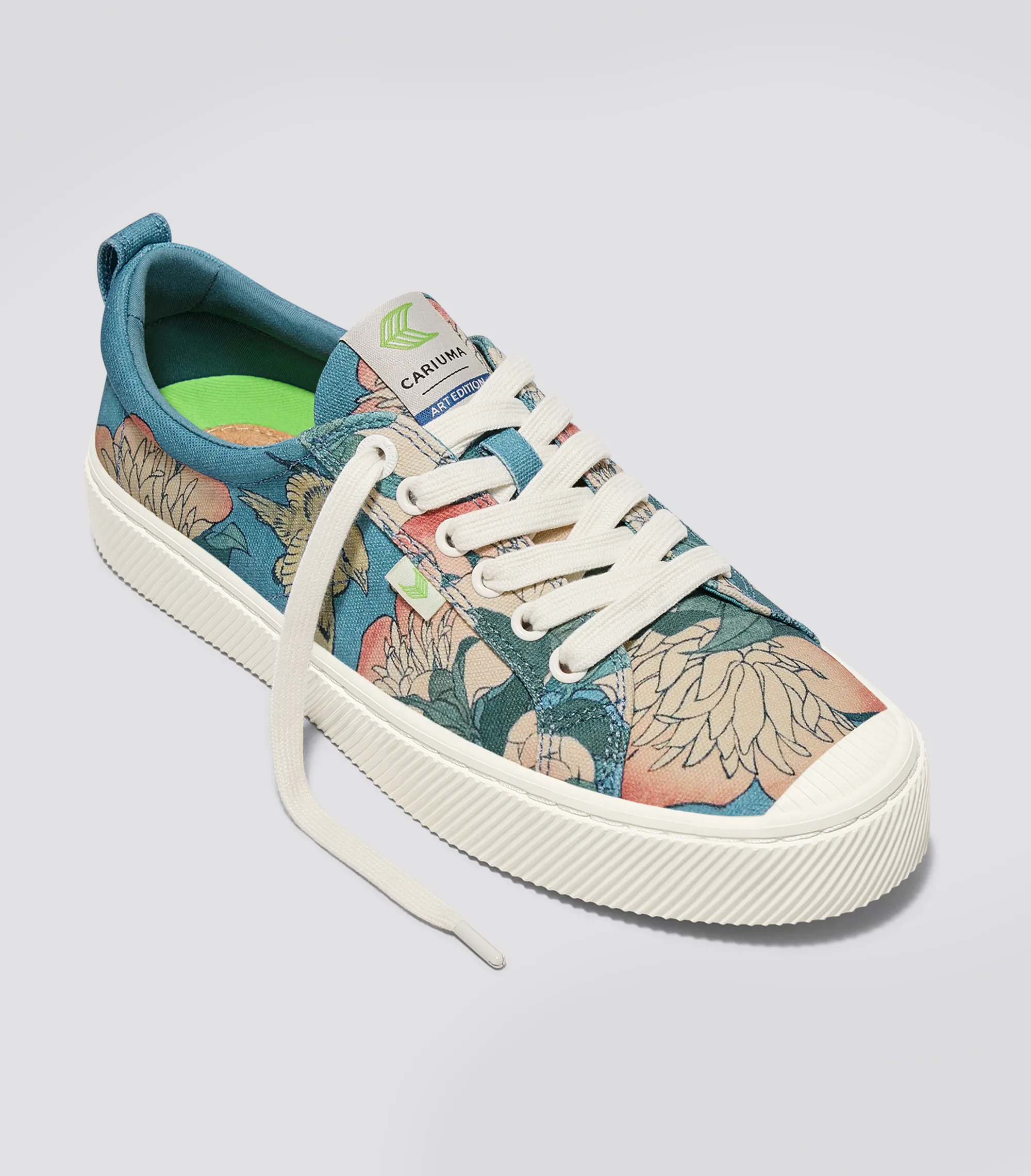 Hokusai OCA Low Peonies and Canary Print Canvas Sneaker Women