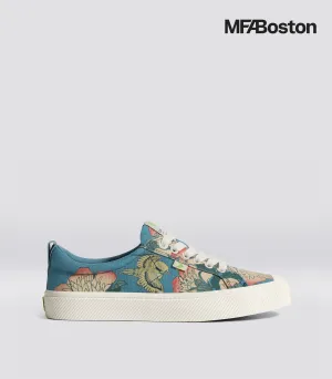 Hokusai OCA Low Peonies and Canary Print Canvas Sneaker Women