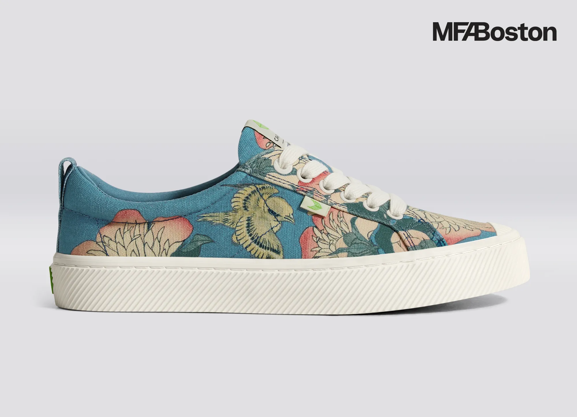 Hokusai OCA Low Peonies and Canary Print Canvas Sneaker Women