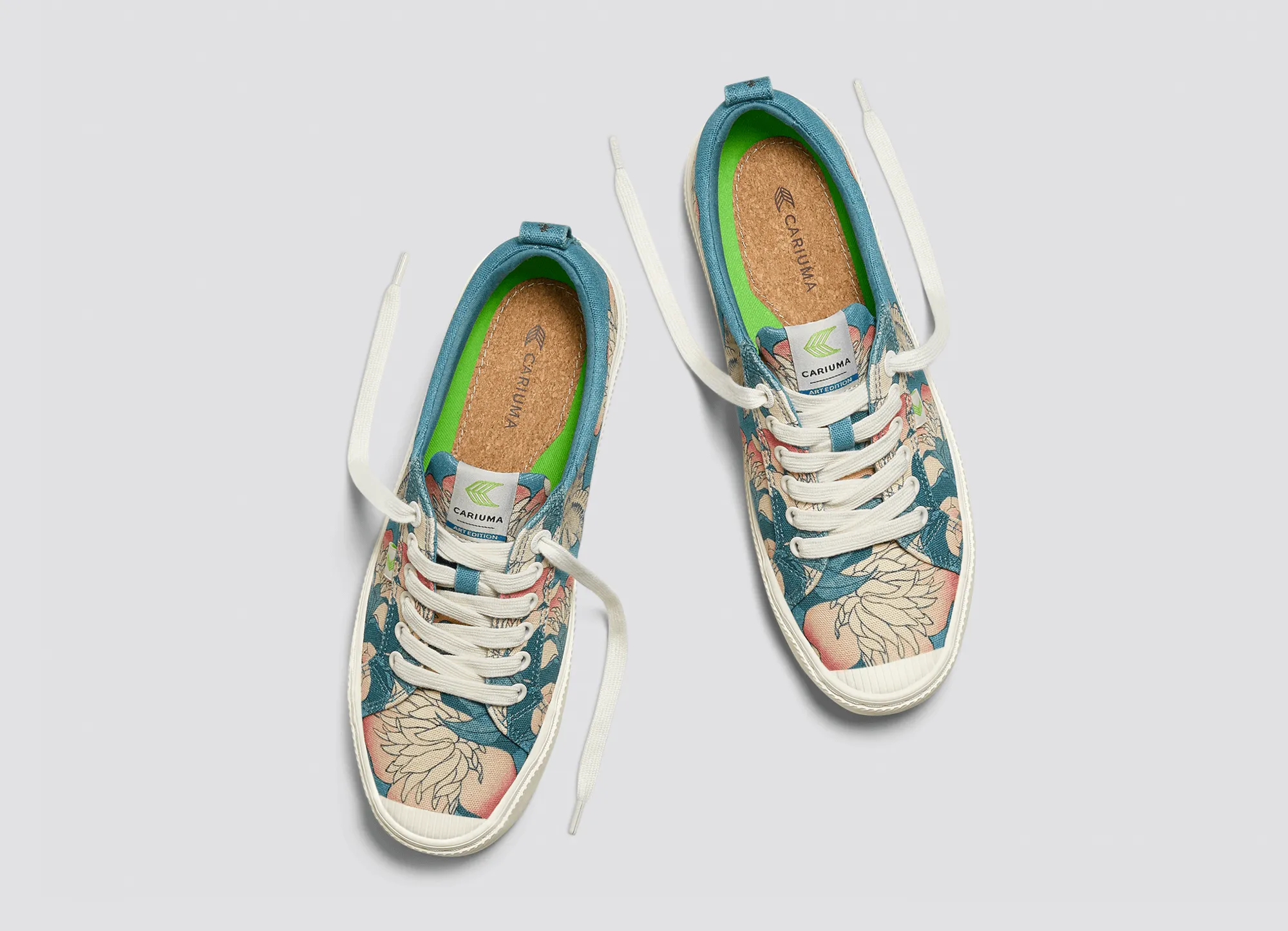 Hokusai OCA Low Peonies and Canary Print Canvas Sneaker Women