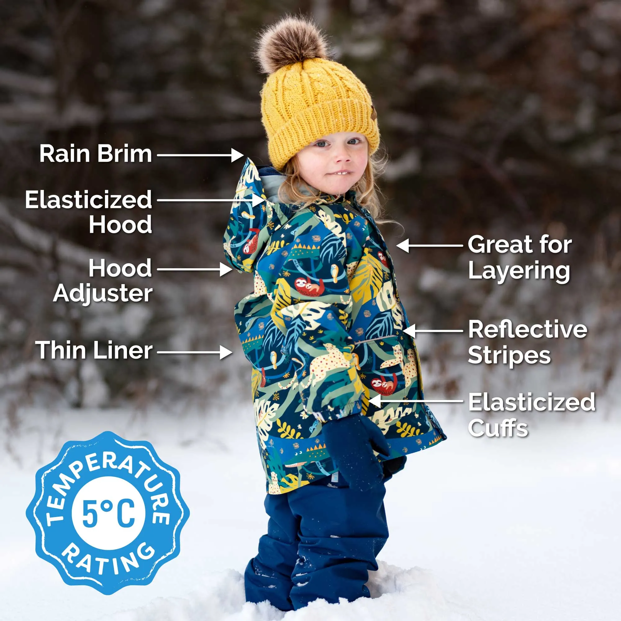 Jan & Jul Puddle-Dry Rain Jacket - Nebula Blue