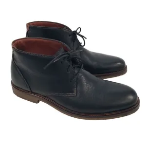 Johnston &amp; Murphy Sheepskin Gum Sole Chukka Boots Booties, Black, Size 12