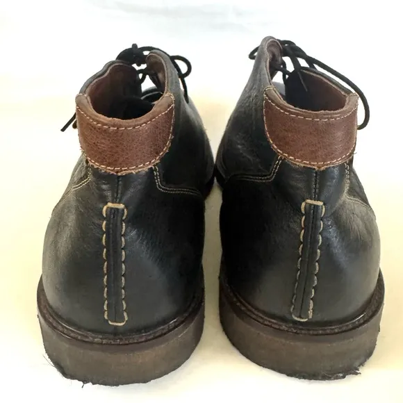 Johnston &amp; Murphy Sheepskin Gum Sole Chukka Boots Booties, Black, Size 12