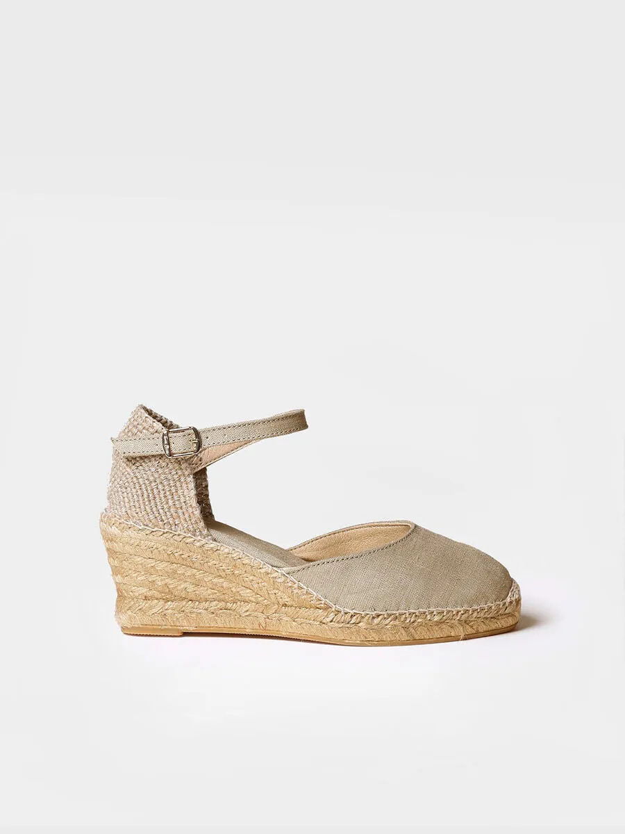 Jute wedge espadrilles with buckle - CALDES