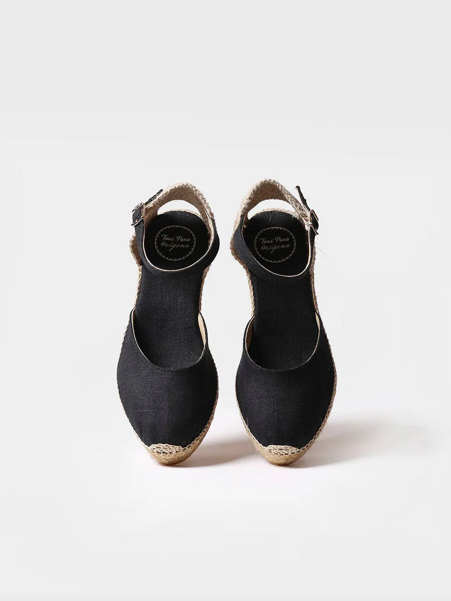 Jute wedge espadrilles with buckle - CALDES