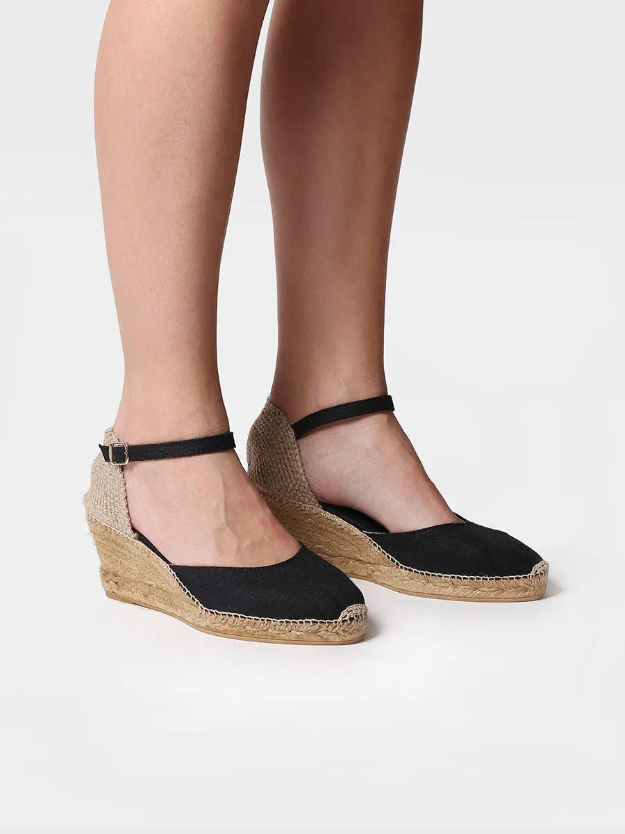 Jute wedge espadrilles with buckle - CALDES
