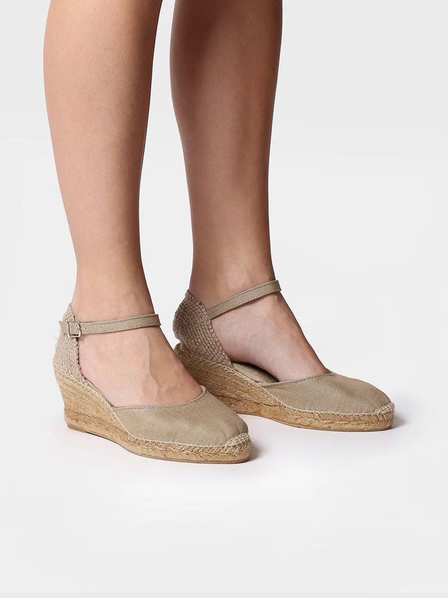 Jute wedge espadrilles with buckle - CALDES