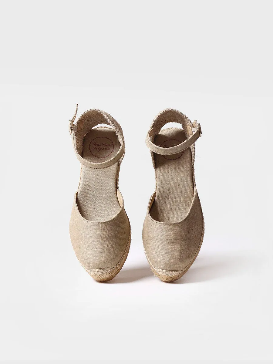 Jute wedge espadrilles with buckle - CALDES