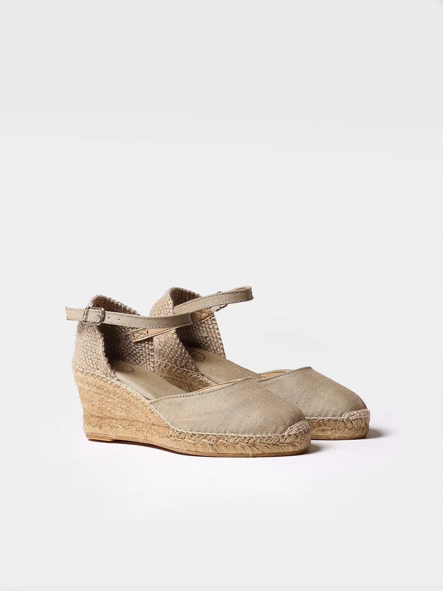 Jute wedge espadrilles with buckle - CALDES