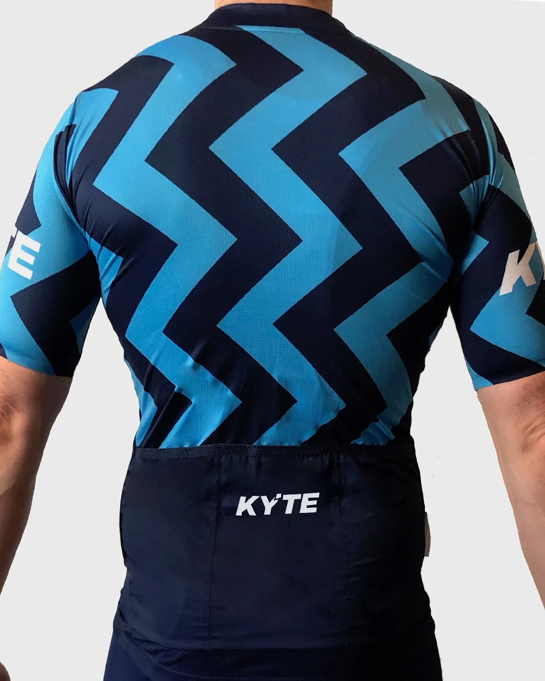 KYTE Jazz Short Sleeve Jersey - Cyan / Navy