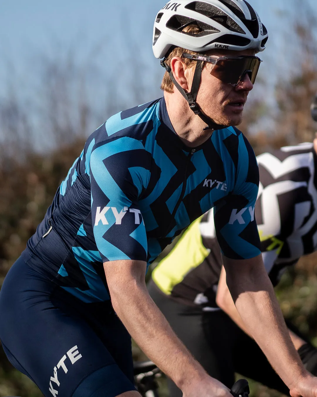 KYTE Jazz Short Sleeve Jersey - Cyan / Navy