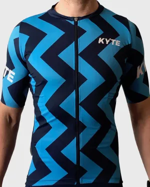 KYTE Jazz Short Sleeve Jersey - Cyan / Navy