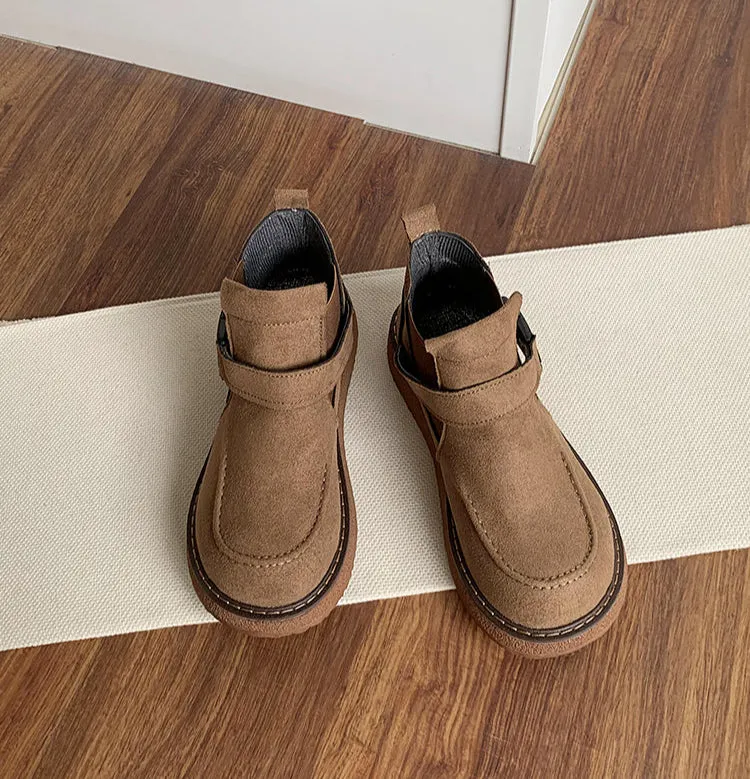 Ladies Fashion Buckled Thick Soled Suede Martin Boots