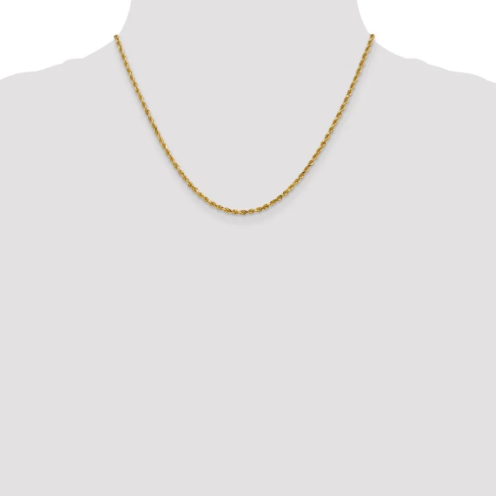 Leslie's 14K 2.5mm Diamond-Cut Lightweight Rope Chain
