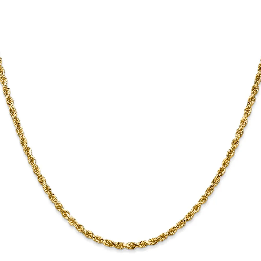 Leslie's 14K 2.5mm Diamond-Cut Lightweight Rope Chain