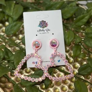Light Pink Heart Earrings