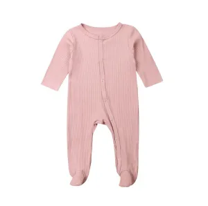 Lightweight ribbed baby grow - Baby Pink