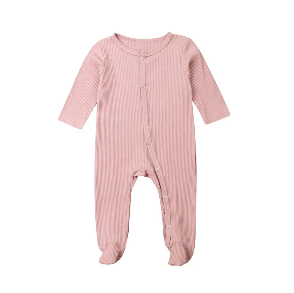 Lightweight ribbed baby grow - Baby Pink