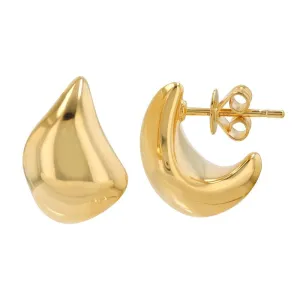 Lightweight Smooth Drop Gold Earrings