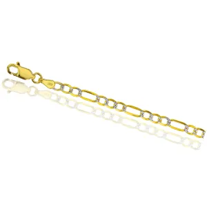 [Lightweight] Two-Tone Figaro Bracelet (10K)