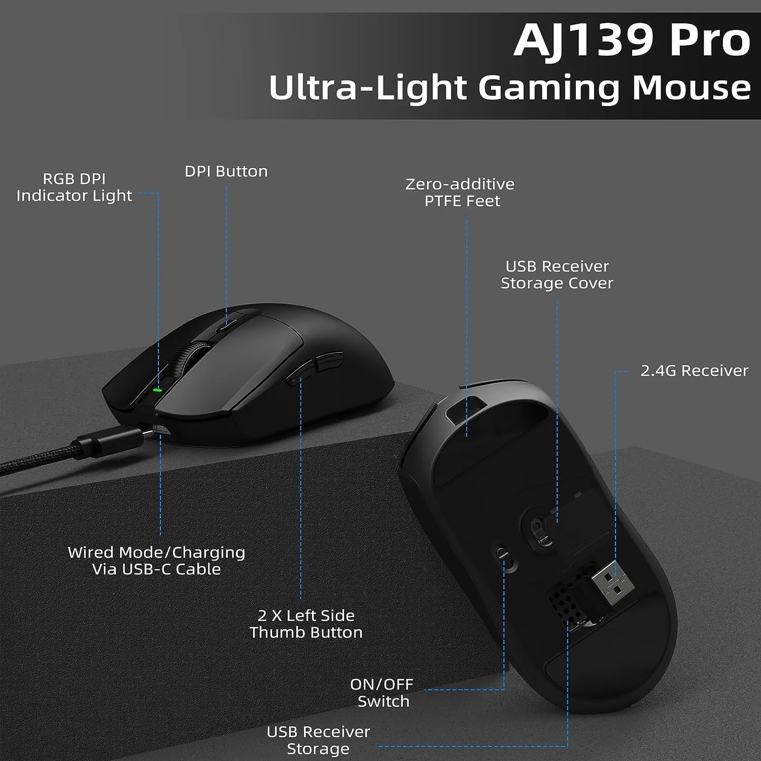 lightweight Wireless Professional Gaming Mouse 26000dpi for PC