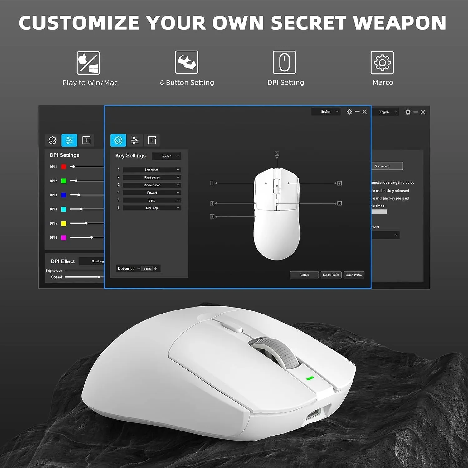 lightweight Wireless Professional Gaming Mouse 26000dpi for PC