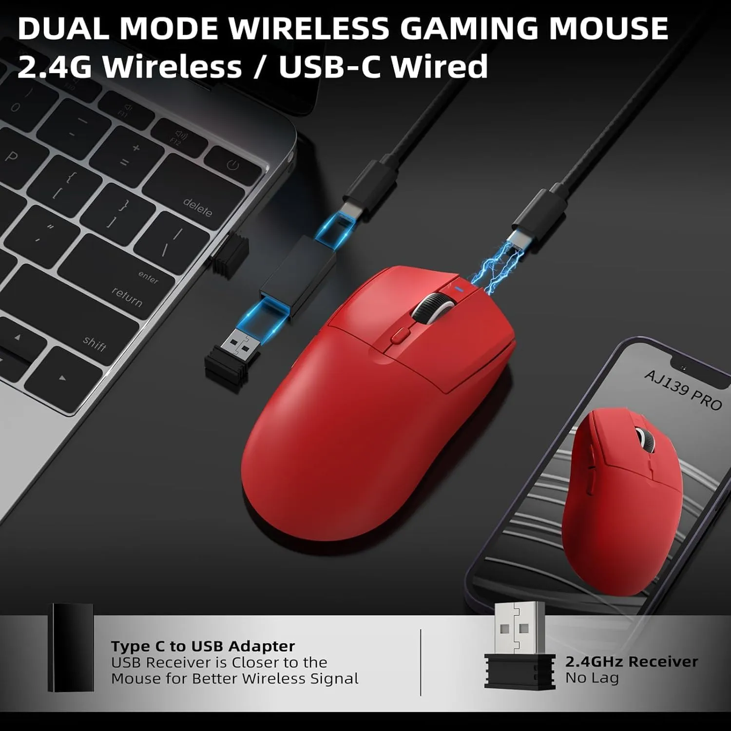 lightweight Wireless Professional Gaming Mouse 26000dpi for PC