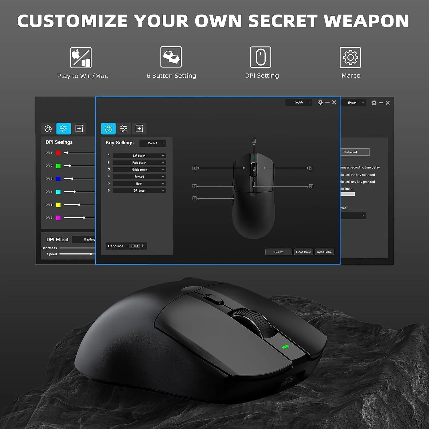lightweight Wireless Professional Gaming Mouse 26000dpi for PC