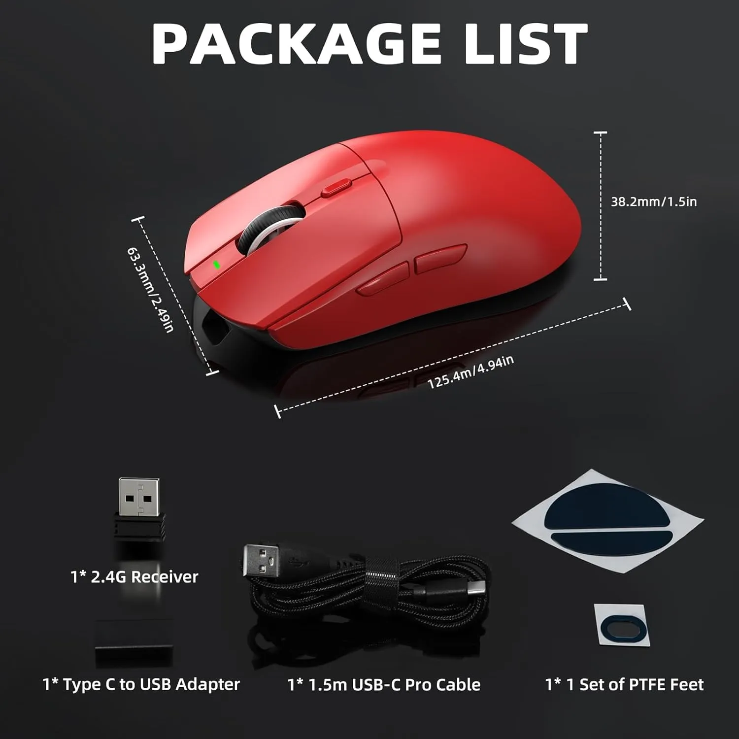 lightweight Wireless Professional Gaming Mouse 26000dpi for PC