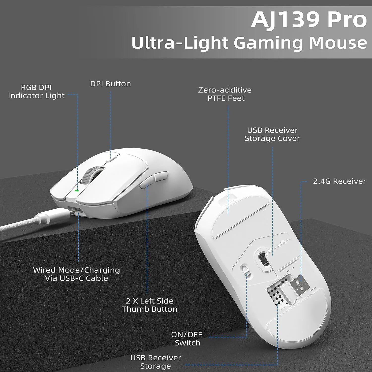lightweight Wireless Professional Gaming Mouse 26000dpi for PC