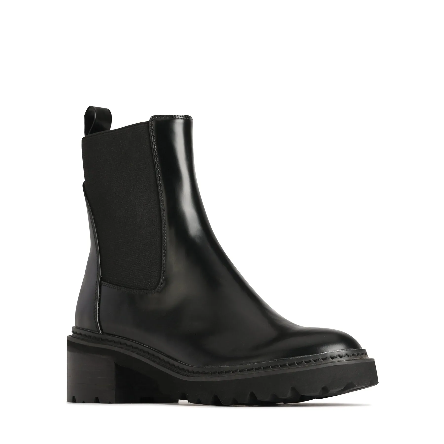LINEAR LEATHER ANKLE BOOTS