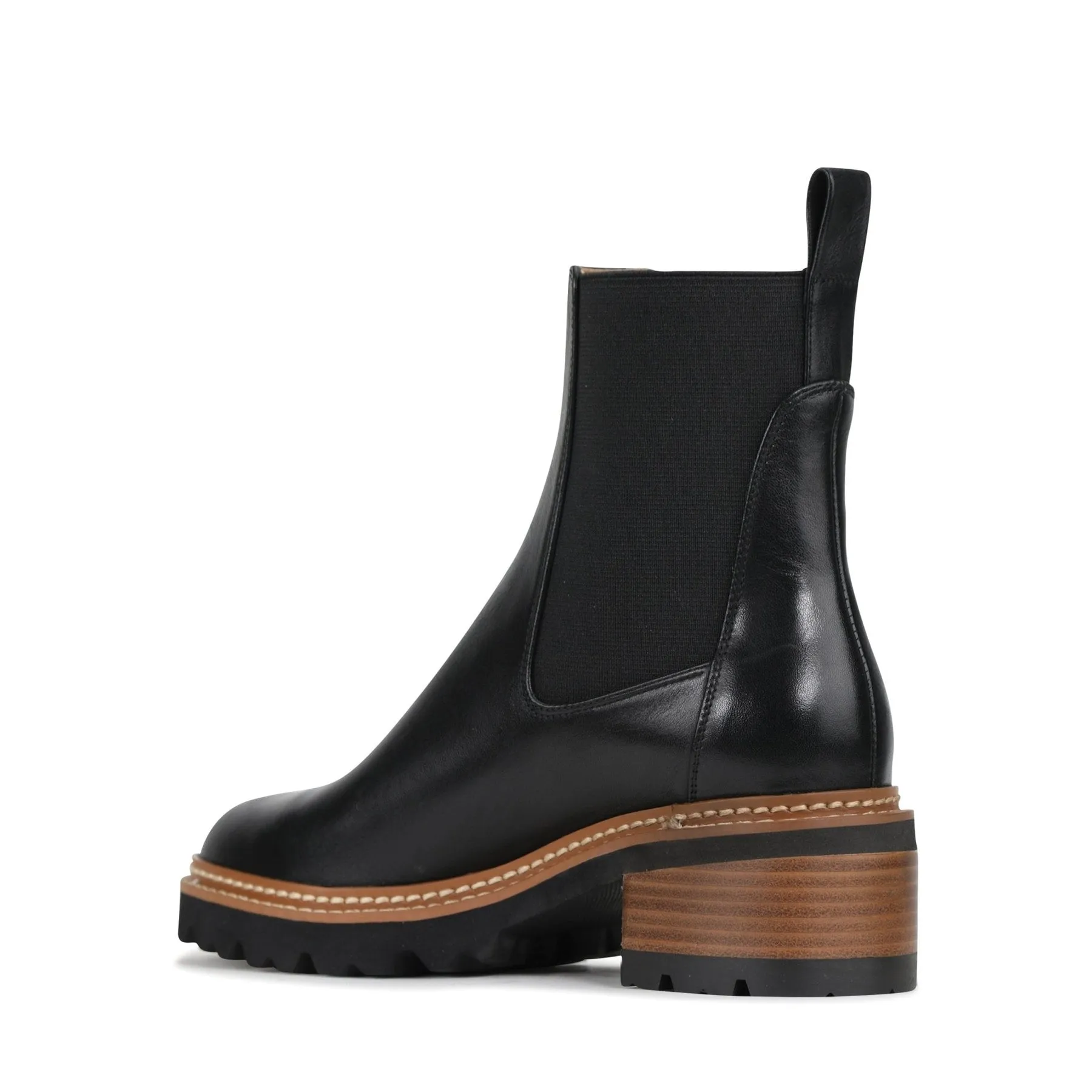 LINEAR LEATHER ANKLE BOOTS
