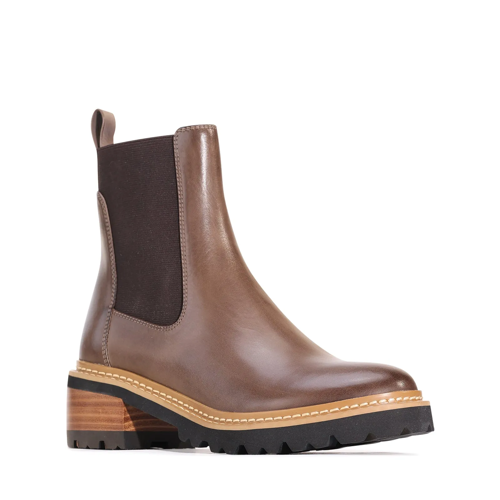 LINEAR LEATHER ANKLE BOOTS