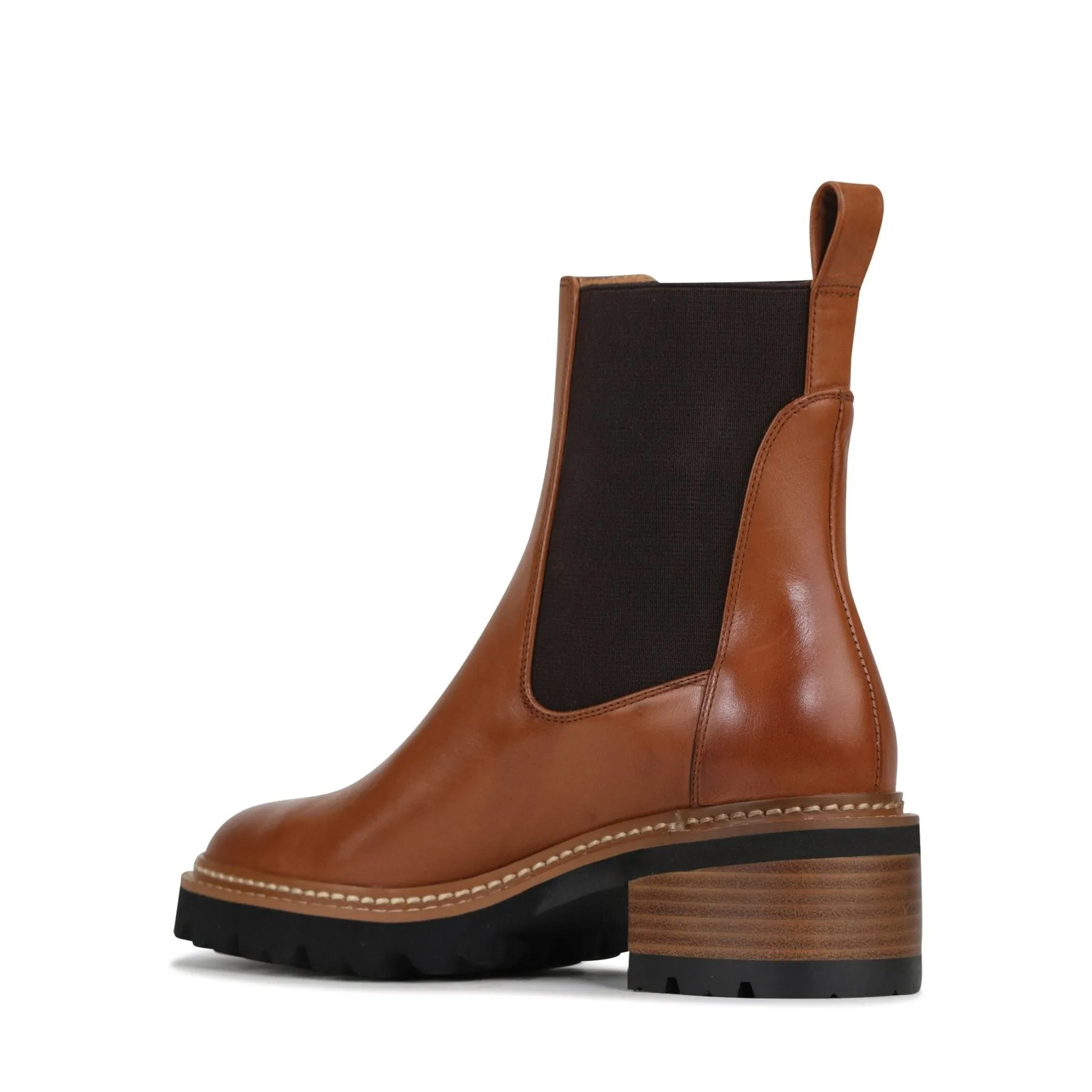 LINEAR LEATHER ANKLE BOOTS